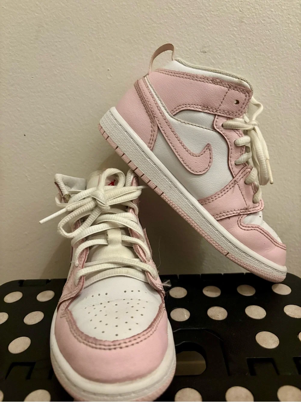 Nike Kids Pink and White High Top Sneakers